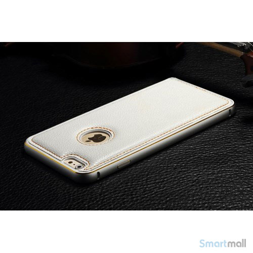 Luksus-bag-cover-til-iPhone-6,-syet-laeder-hvid-bagsiden3