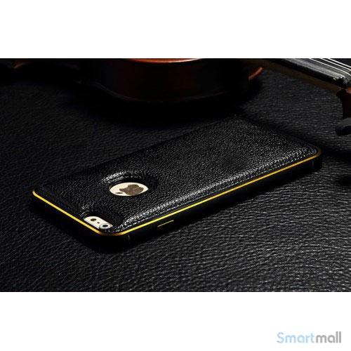 Luksus-bag-cover-til-iPhone-6,-syet-laeder-med-metalkanter-BAG3