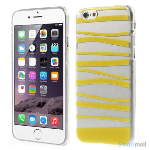 Cover til iPhone 6 med dekorative irregulaere striber - Gul
