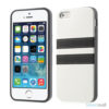 Crazy Horse cover med læderbagside til iPhone 5 og 5s – Hvid