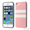 Crazy Horse cover med læderbagside til iPhone 5 og 5s – Pink