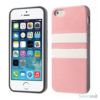 Crazy Horse cover med læderbagside til iPhone 5 og 5s – Pink