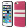 Crazy Horse cover med læderbagside til iPhone 5 og 5s – Rose