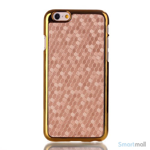 Eksklusivt cover til iPhone 6 med mønstret læderbelægning - Guld