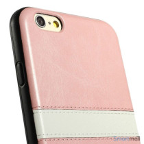 Elegant bag-cover til iPhone 6 i laeder og TPU-plast - Pink5