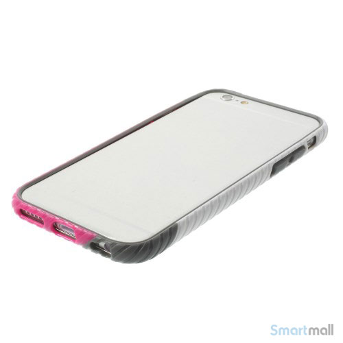 Enkel bumper til iPhone 6 med dekorativt og praktisk twill-moenster - Hvid - Rose3
