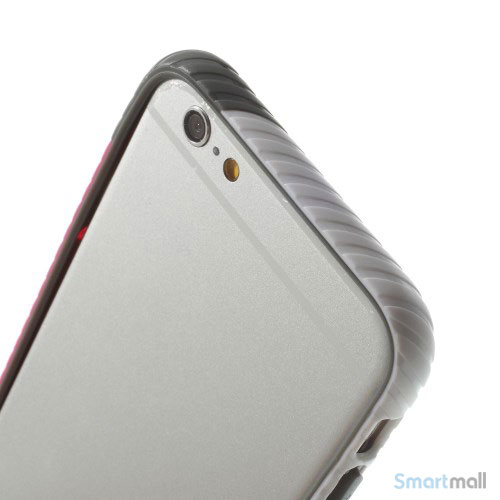 Enkel bumper til iPhone 6 med dekorativt og praktisk twill-moenster - Hvid - Rose4
