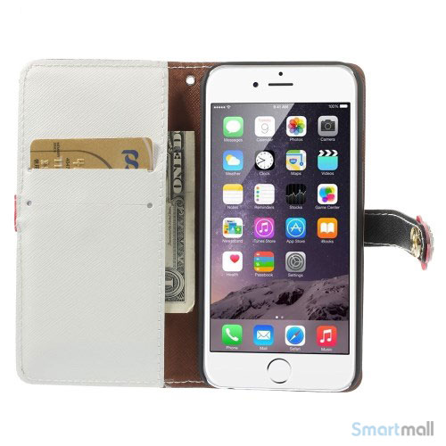 Feminin pung til iPhone 6 med mange praktiske detaljer - Dybblaa - Hvidt