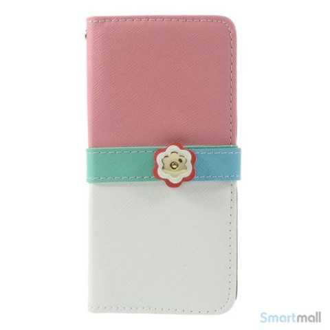 Feminin pung til iPhone 6 med mange praktiske detaljer - Pink - Hvid5