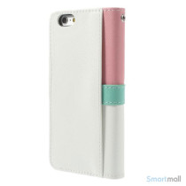 Feminin pung til iPhone 6 med mange praktiske detaljer - Pink - Hvid6