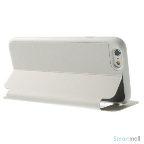 Flipcover til iPhone 6, udfoert i laeder med vindue og standfunktion - Hvid5