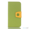 iøjnenefaldende læder-pung til iPhone 6/6S med ekstra lommer - Gul & Grøn