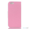 Ioejnefaldende laeder-pung til iPhone 6 med ekstra lommer - Hvid - Pink2