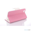 Ioejnefaldende laeder-pung til iPhone 6 med ekstra lommer - Hvid - Pink3