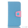 Ioejnefaldende laeder-pung til iPhone 6 med ekstra lommer - Pink - Blaa