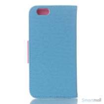 Ioejnefaldende laeder-pung til iPhone 6 med ekstra lommer - Pink - Blaa2