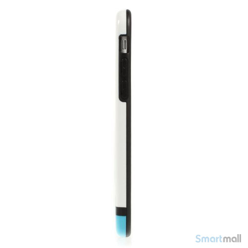 Laekker bumper til iPhone 6, udfoert i hybrid-plast - Blaa- Hvid3