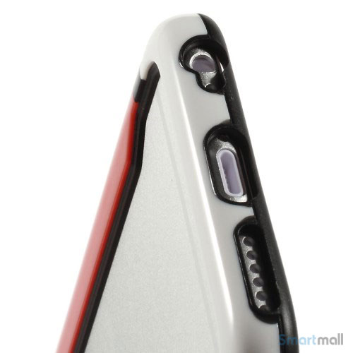 Laekker bumper til iPhone 6, udfoert i hybrid-plast - Hvid -Roed5