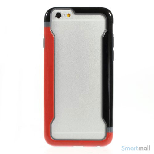 Laekker bumper til iPhone 6, udfoert i hybrid-plast - Rød-Sort2