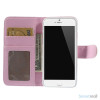 Laekker feminin iPhone 6 pung i tykt laeder med rhombe-syninger - Pink5