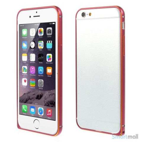 Metalbumper til iPhone 6, forberedt til noeglering mv- Rosa