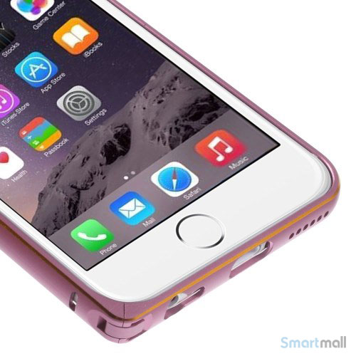 Metalbumper til iPhone 6, forberedt til noeglering mv. - Pink6
