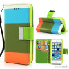 Multifarvet pung til iPhone 5 og iPhone 5s - Blaa - Groen - Orange