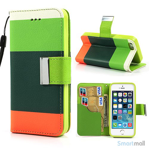 multifarvet-pung-til-iphone-5-og-iphone-5s-groen-moerk-groen-orange