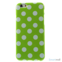Polkaprikket cover til iPhone 6 i laekker bloed TPU-plast - Hvid - Groen3
