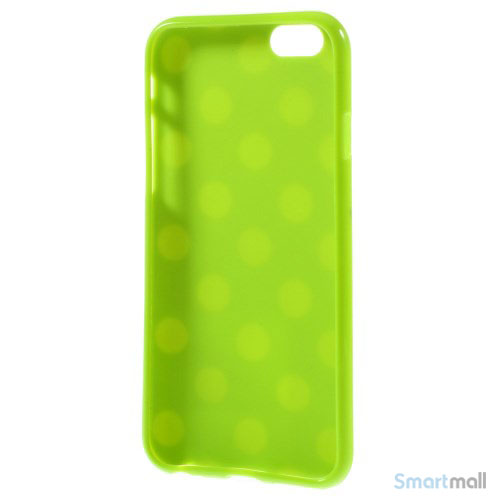 Polkaprikket cover til iPhone 6 i laekker bloed TPU-plast - Hvid - Groen4