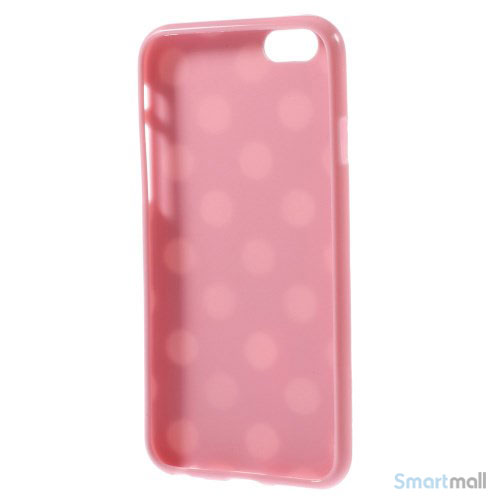 Polkaprikket cover til iPhone 6 i laekker bloed TPU-plast - Hvid - Pink4