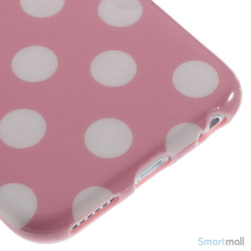Polkaprikket cover til iPhone 6 i laekker bloed TPU-plast - Hvid - Pink6