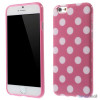 Polkaprikket cover til iPhone 6 i laekker bloed TPU-plast - Hvid - Rose