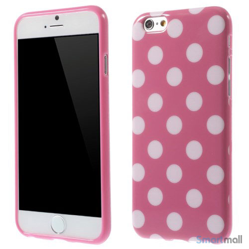 Polkaprikket cover til iPhone 6 i laekker bloed TPU-plast - Hvid - Rose