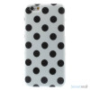 Polkaprikket cover til iPhone 6 i laekker bloed TPU-plast - Hvid - Sort2