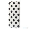 Polkaprikket cover til iPhone 6 i laekker bloed TPU-plast - Hvid - Sort3