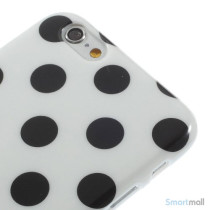 Polkaprikket cover til iPhone 6 i laekker bloed TPU-plast - Hvid - Sort5