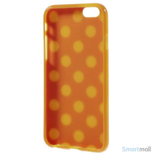 Polkaprikket cover til iPhone 6 i laekker bloed TPU-plast - Orange4