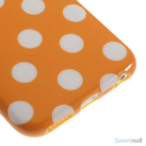 Polkaprikket cover til iPhone 6 i laekker bloed TPU-plast - Orange6