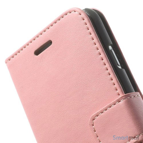 Robust iPhone 6 laederpung med kreditkortholder og lomme - Pink6