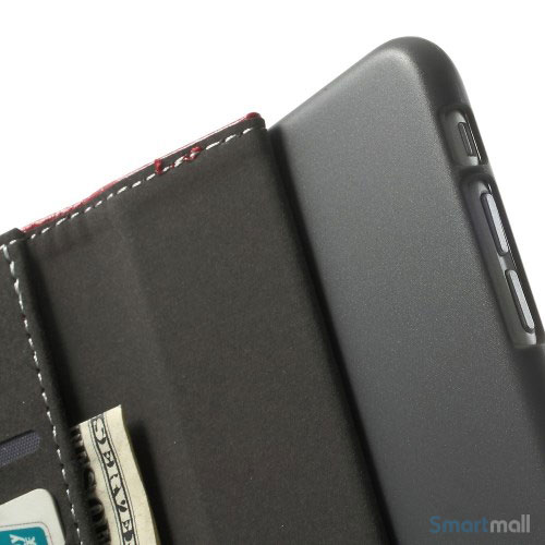 Robust iPhone 6 laederpung med kreditkortholder og lomme - Roed6