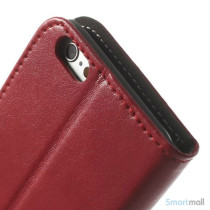 Robust iPhone 6 laederpung med kreditkortholder og lomme - Roed7