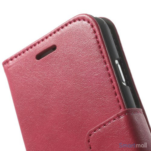 Robust iPhone 6 laederpung med kreditkortholder og lomme - Rose7