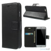 Robust iPhone 6/6S læderpung med kreditkortholder og lomme - Sort