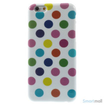 Sjovt polka-prikket cover til iPhone 6, udfoert i bloed TPU-plast - Farverige-Hvid2