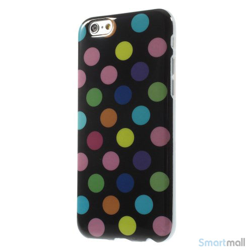 Sjovt-polka-prikket-cover-til-iPhone-6,-udfoert-i-bloed-TPU-plast Farverige-Sort2