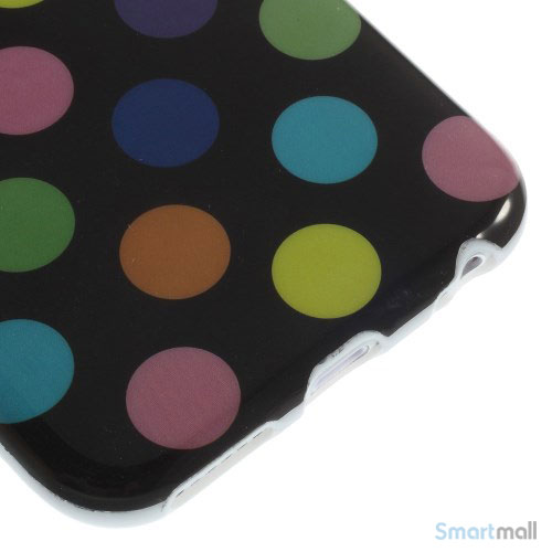Sjovt-polka-prikket-cover-til-iPhone-6,-udfoert-i-bloed-TPU-plast Farverige-Sort3
