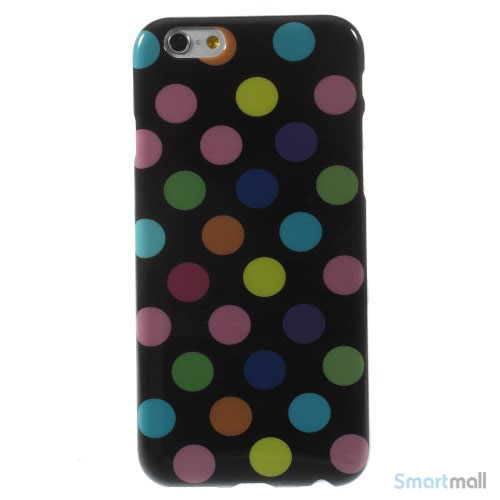 Sjovt-polka-prikket-cover-til-iPhone-6,-udfoert-i-bloed-TPU-plast Farverige-Sort6