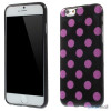 Sjovt polka prikket cover til iPhone 6, udfoert i bloed TPU plast Lilla-Sort