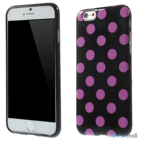 Sjovt polka prikket cover til iPhone 6, udfoert i bloed TPU plast Lilla-Sort